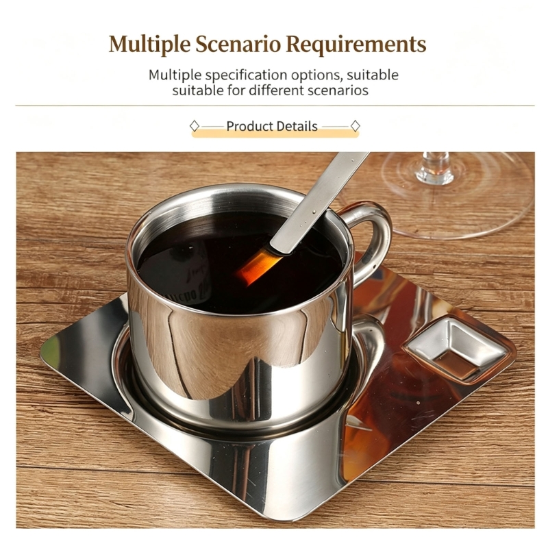 Coffee Tea Break - Conjunto copos café metal para rotinas