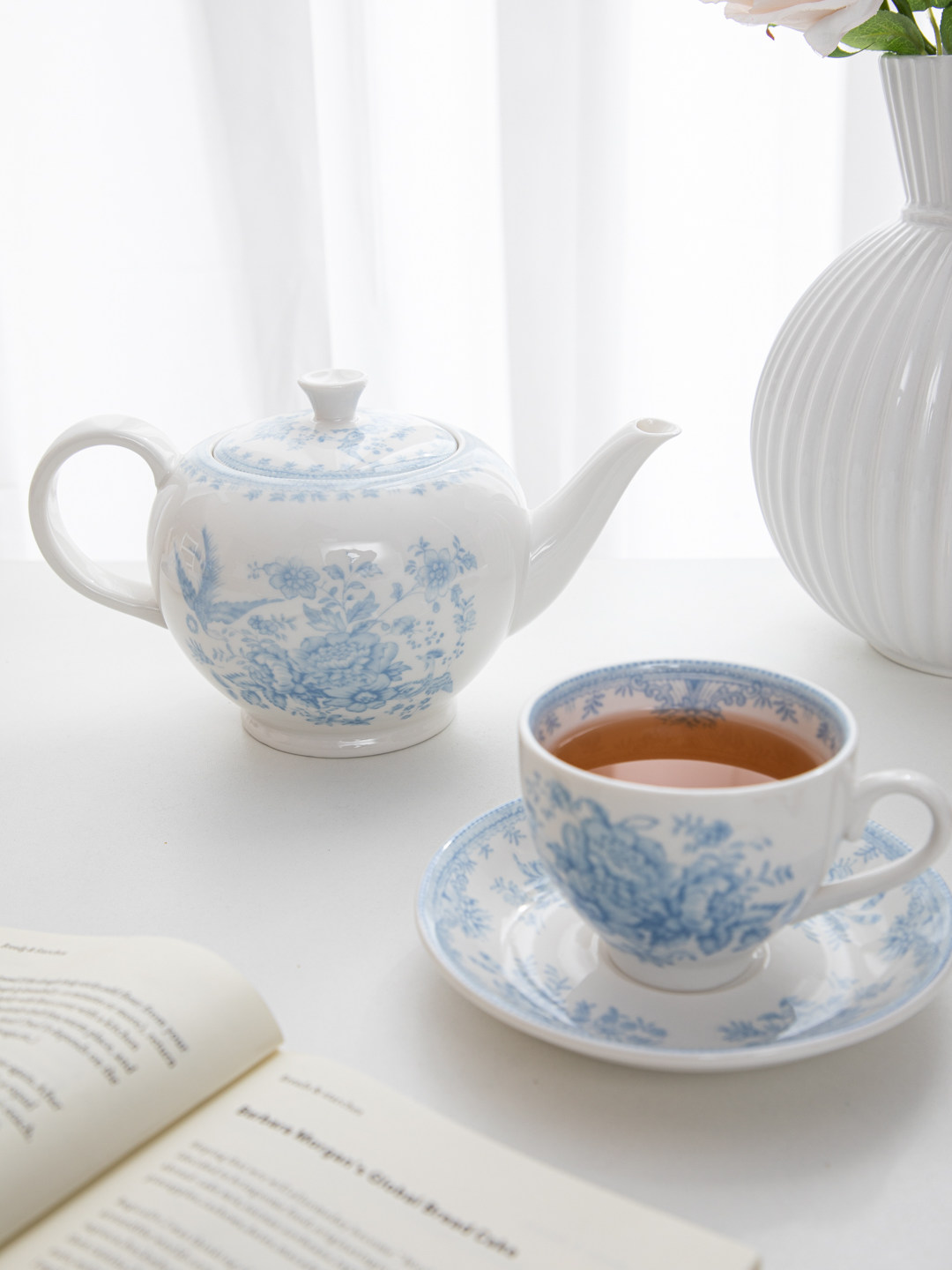 Coffee Tea English - Conjunto de xícaras e pires de