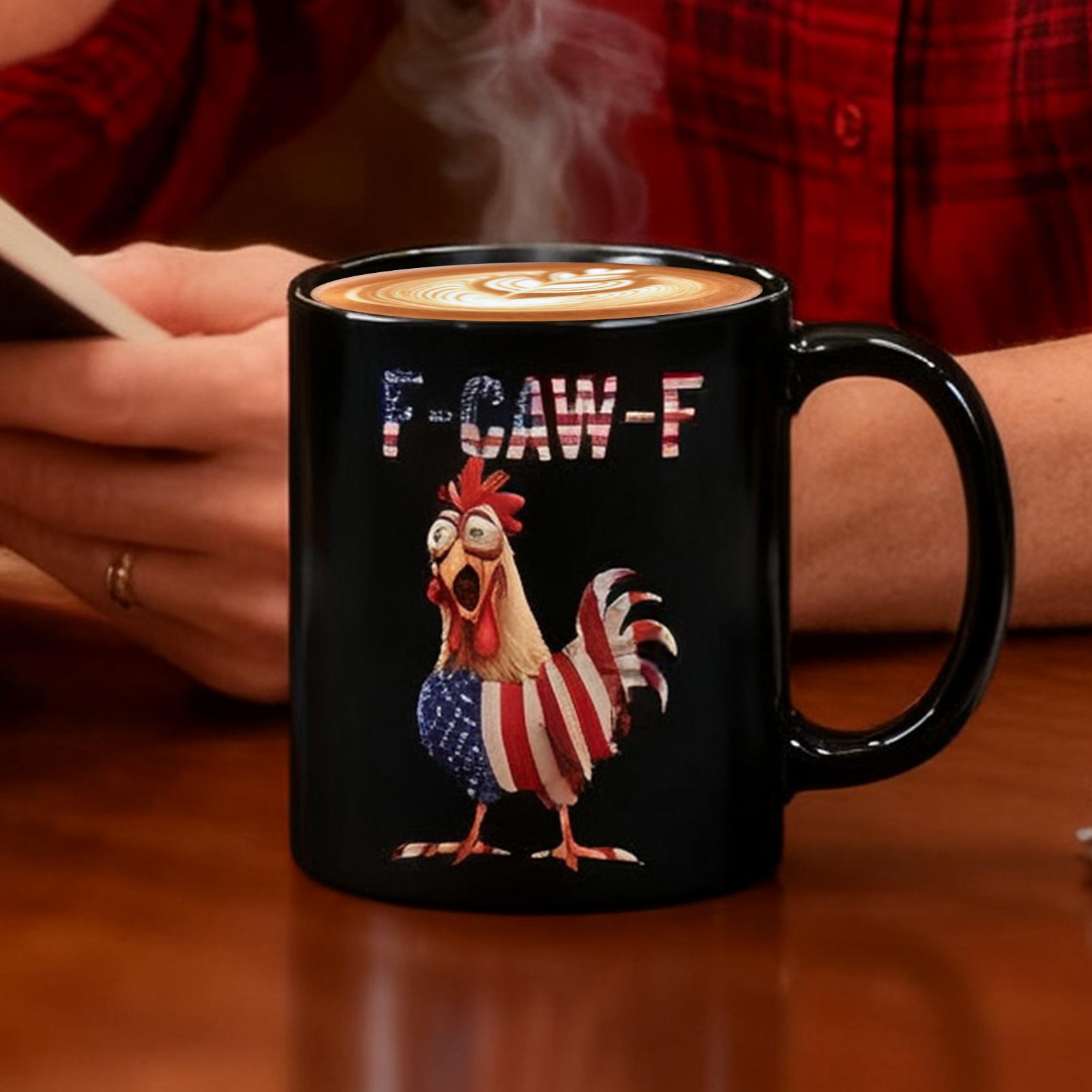 Coffee Tea And Cocoa - Caneca de frango engraçada 12oz bandeira