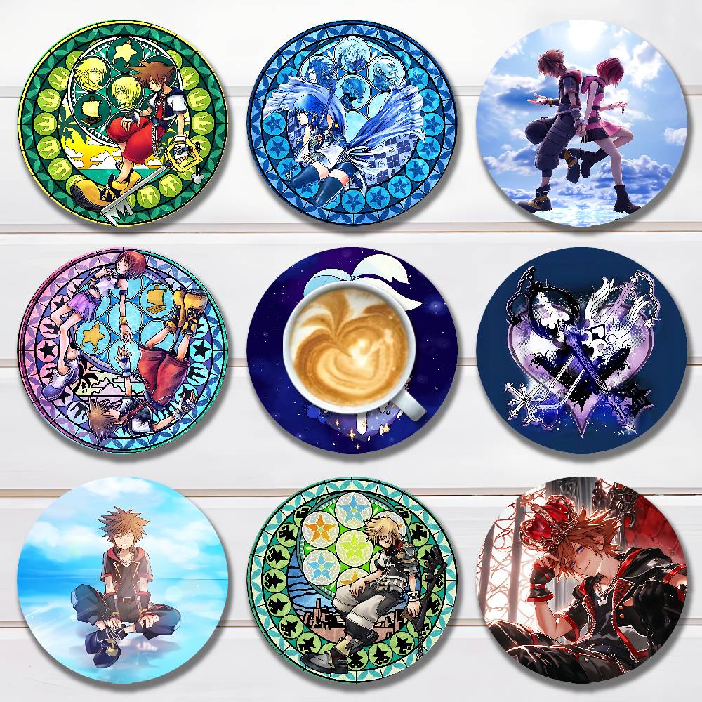 Coffee Tea Games - K-Kingdom H-Hearts Game Porta-copos redondos de