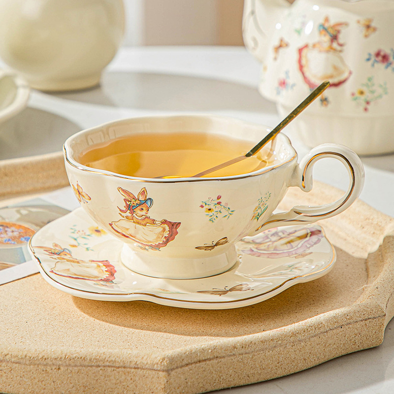 Coffee Tea English - Xícara e prato de café retrô