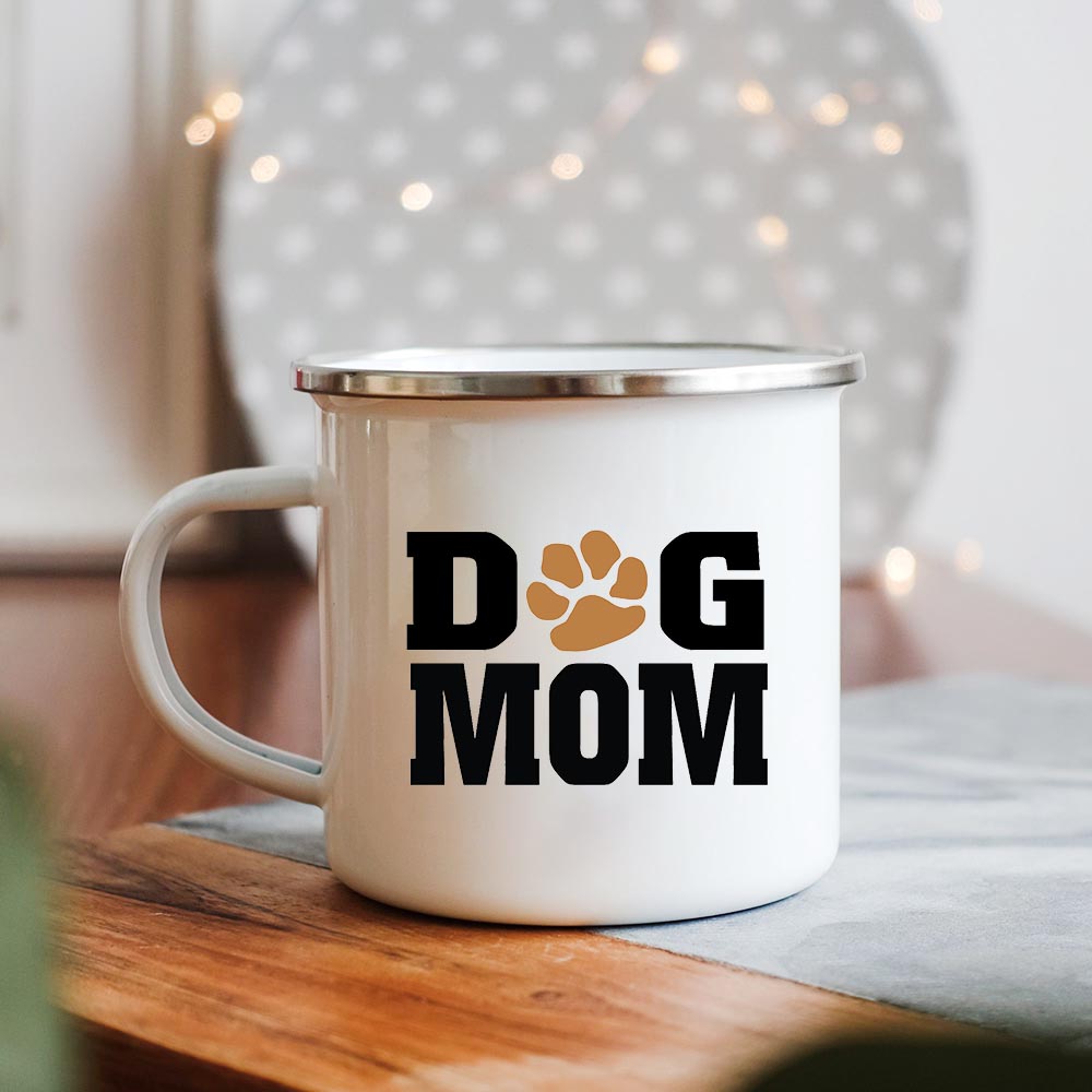 Coffee Tea And Cocoa - Criativo esmalte caneca com cachorro mamãe