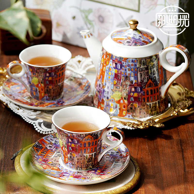 Coffee Tea English - Conjunto de chá de xícara de