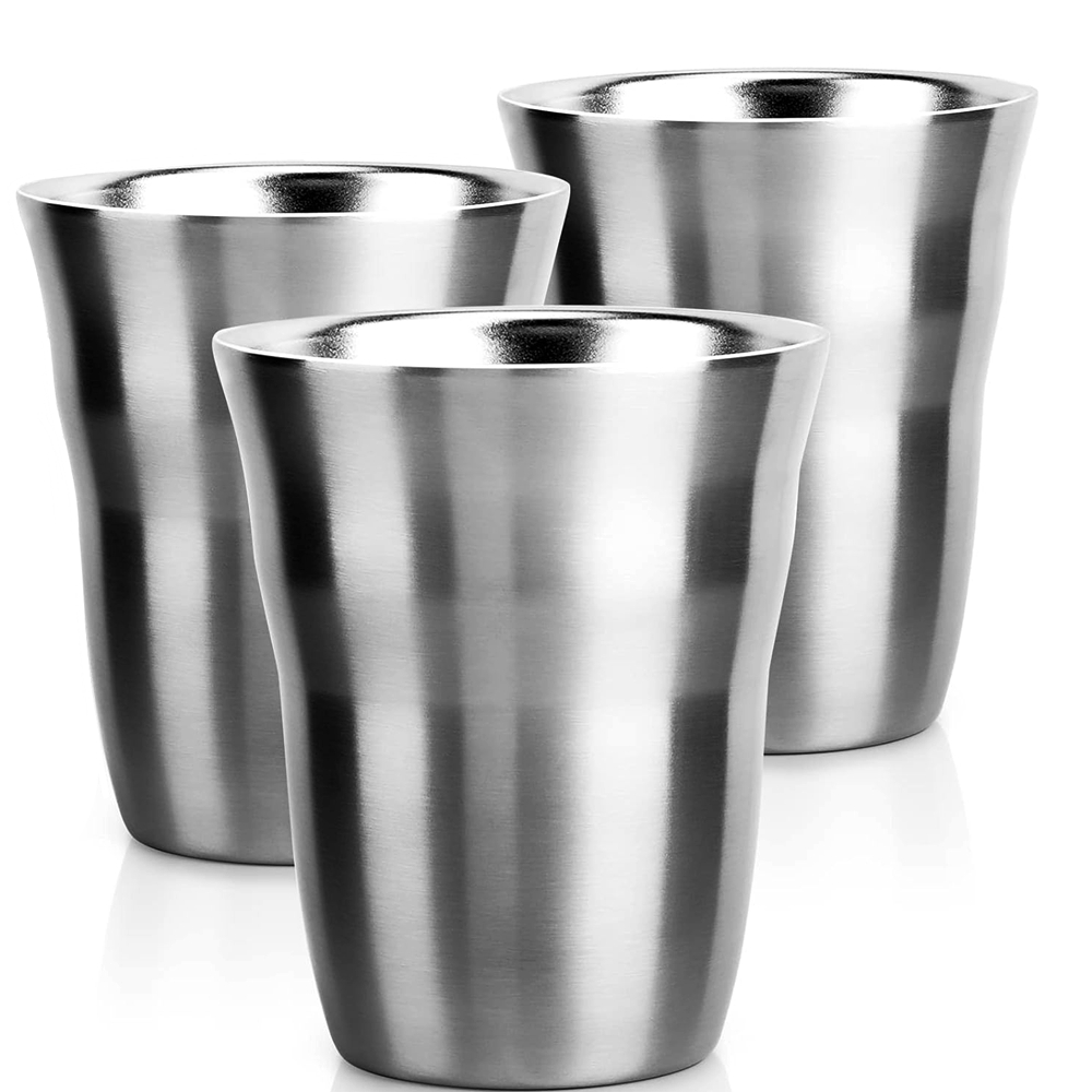 Double Wall Mug - 2/3 pacote de copos de metal