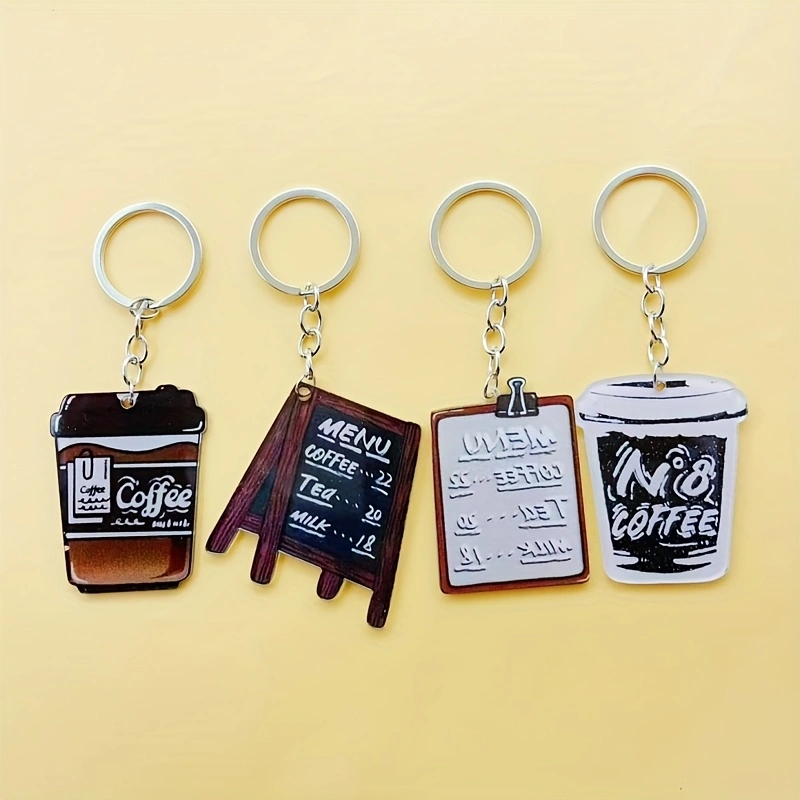 Coffee & Tea Difabis - Chaveiro de acrílico com 8 peças