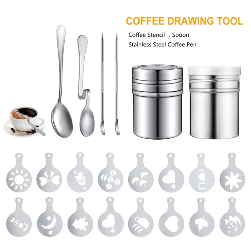 22 Peças de Estênceis Reutiliz - Coffee Stencil Art avaliação e preço
