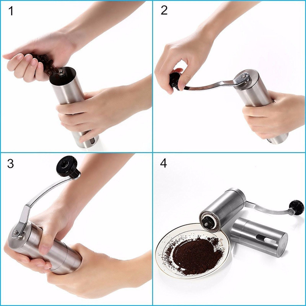 Moedor de Café Mini em Aço Ino - Burr Hand Grinder avaliação e preço