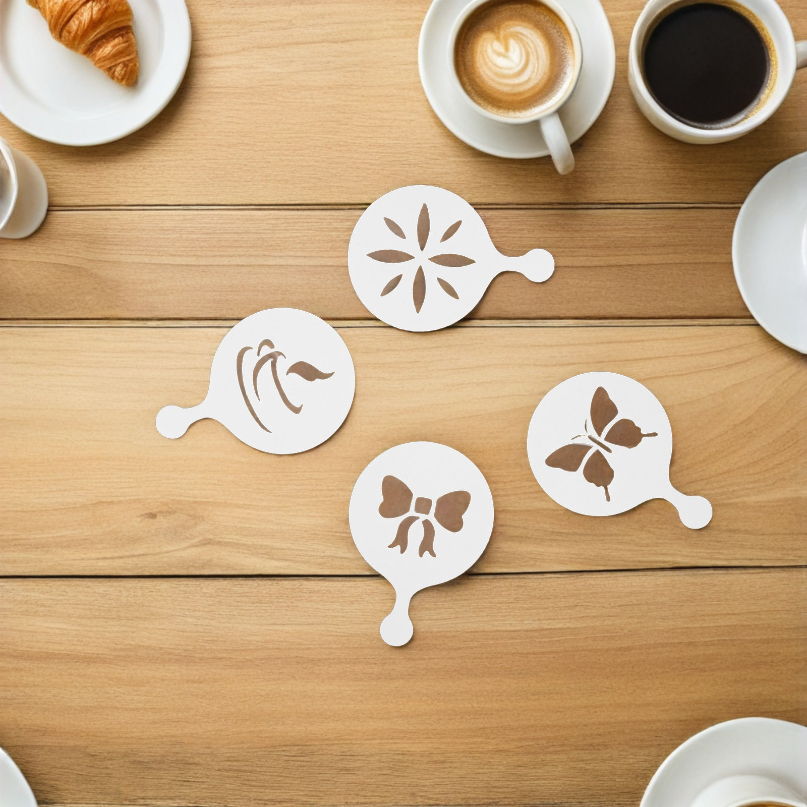 8 Peças de Estênceis para Arte - Coffee Stencil Art avaliação e preço