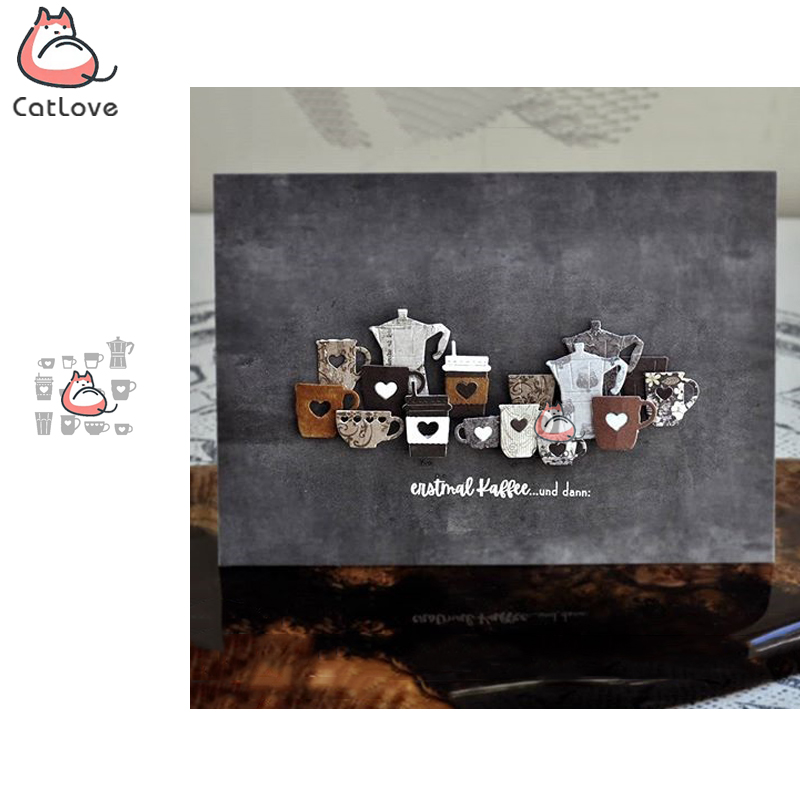 Catlove xícara de café corte d - Coffee Stencil Art avaliação e preço