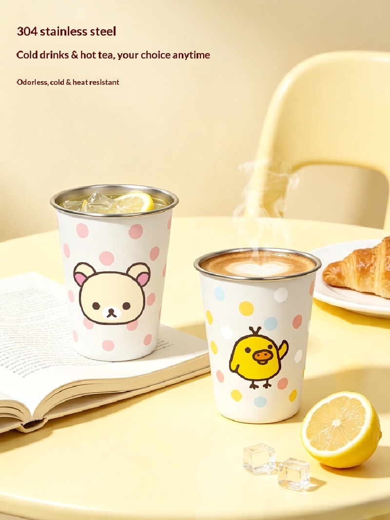 Copo de Aço Inoxidável Kawaii  - Coffee Tea Japan avaliação e preço