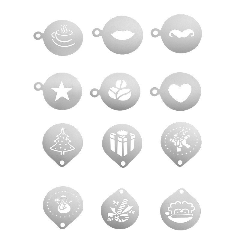 12pçs modelo de espuma de café - Coffee Stencil Art avaliação e preço