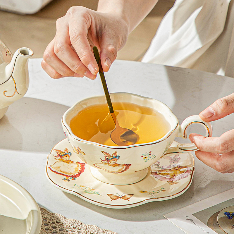 Xícara e prato de café retrô i - Coffee Tea English avaliação e preço