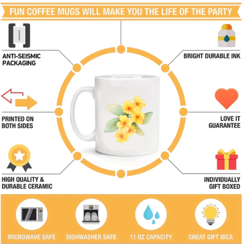 Caneca de cerâmica com flores  - Coffee Tea Break avaliação e preço