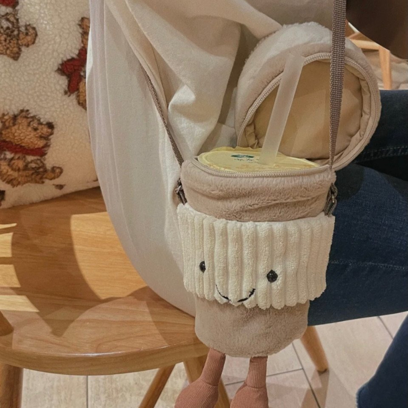 Bolsa crossbody de pelúcia fof - Coffee Tea Bags avaliação e preço