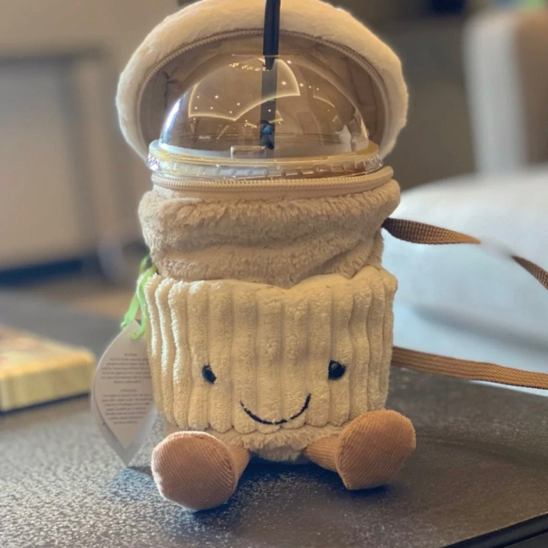 Bolsa crossbody de pelúcia fof - Coffee Tea Bags avaliação e preço